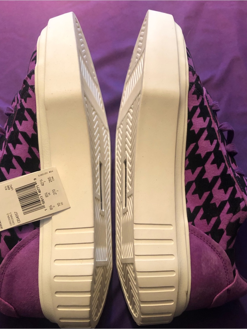 Adidas Hypersleek Platform Sneakers Purple and black houndstooth NWT W 10 - Picture 4 of 11